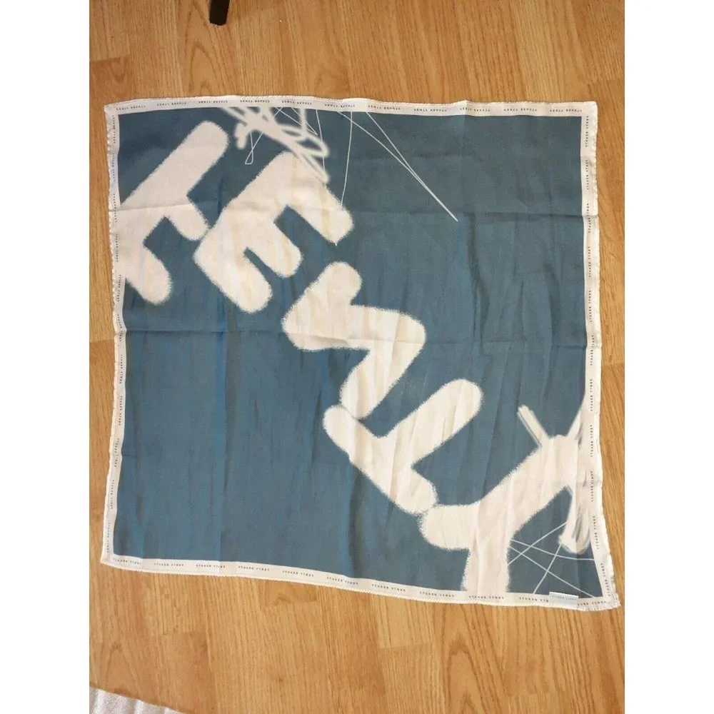 FENTY BEAUTY Blue Multicolored Fenty Scarf Bandana Head Wrap EUC